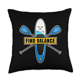 SUP Stand Up Paddle Board Find Balance Throw Pillow