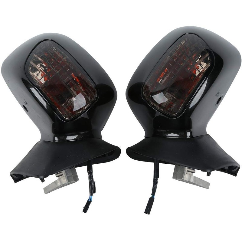 TCMT Black ABS Rear View Mirrors w/Smoke Signal Fits For