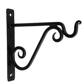 Hand Forged Metal Plant Hanger Bracket Outdoor Modern Farmhouse Hanging Shepherds Hook for Bird Feeders Lanterns and Flower Baskets Farmhouse Heavy Duty Garden Plant Hanger Black Powder Coated