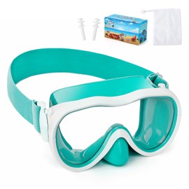 Kids Swim Goggles with Nose Cover, Anti-Leak Swim Mask with Elastic Fabric Strap, UV Protection Swimming Goggles for Kids