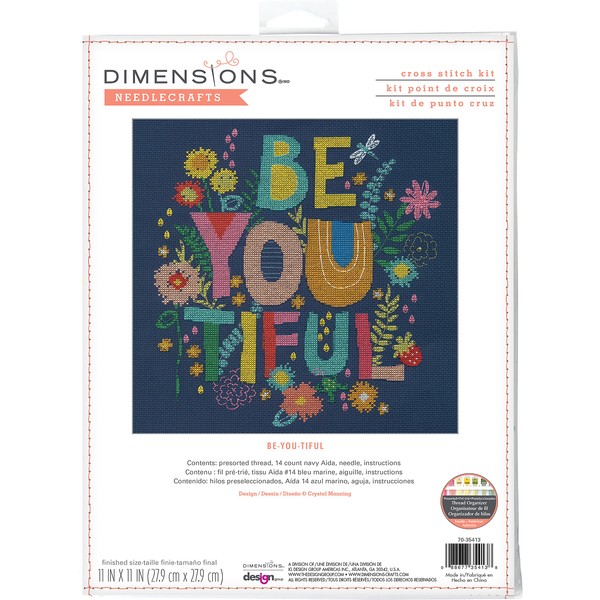 Dimensions 70-35412 Be-You-Tiful Counted Cross Stitch Kit for Beginners, 14