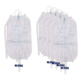 5X Urinary Incontinence Complete Kit External Catheters Leg Night Drainage Bag with Kink Free Connection(500ml)