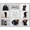 FabricLA Rayon Challis Fabric | 58" Width (5 Yard, Black)