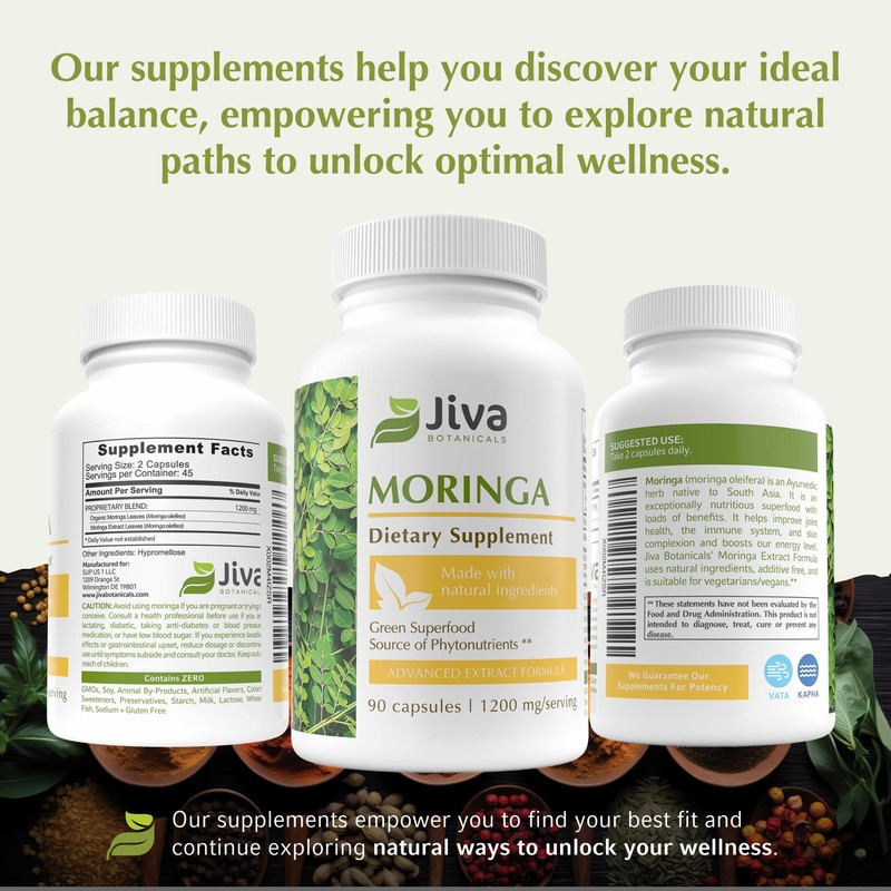 Jiva Botanicals Jiva Botanicals Moringa Leaves Extract Capsules - Made