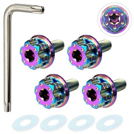 RENPA Titanium Alloy License Plate Specific Bolt Wild Design Vehicle Inspection Compliant (Aurora Bolt Length 15mm)