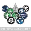 Video Game Birthday Party Favor Stickers - 180 Labels