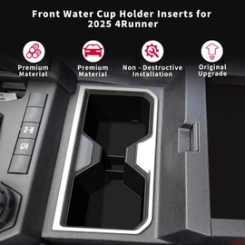 Treesiche Cup Holder Inserts for 2025 4Runner Accessories,Non-Slip TPE Center Console Cup Holder Protector Organizer for 4Runner Interior Accessories