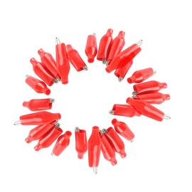 JESSINIE Alligator Clips Crocodile Clamps with Protective Insulation Cover - 28mm Multimeter Tester Clips Jumper Electric Test, Power Supply Clips Pack of 20(Red)
