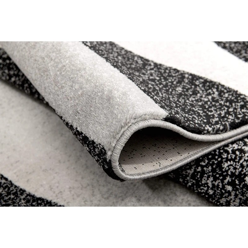 Homeroots 13' Black And Gray Abstract Shag Runner Rug