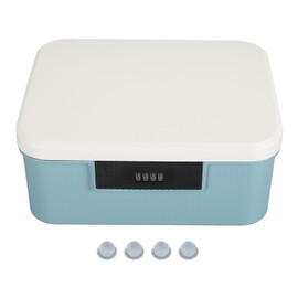 9L Capacity Lockable Storage Trunk for Files Document Organizer Double Layer Password Storage Locking Box Lake Blue
