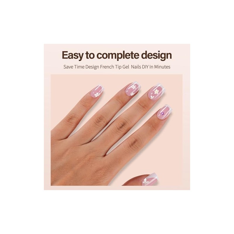 Vansiho 150 Uñas Postizas de Gel Francesas, Uñas Postizas de