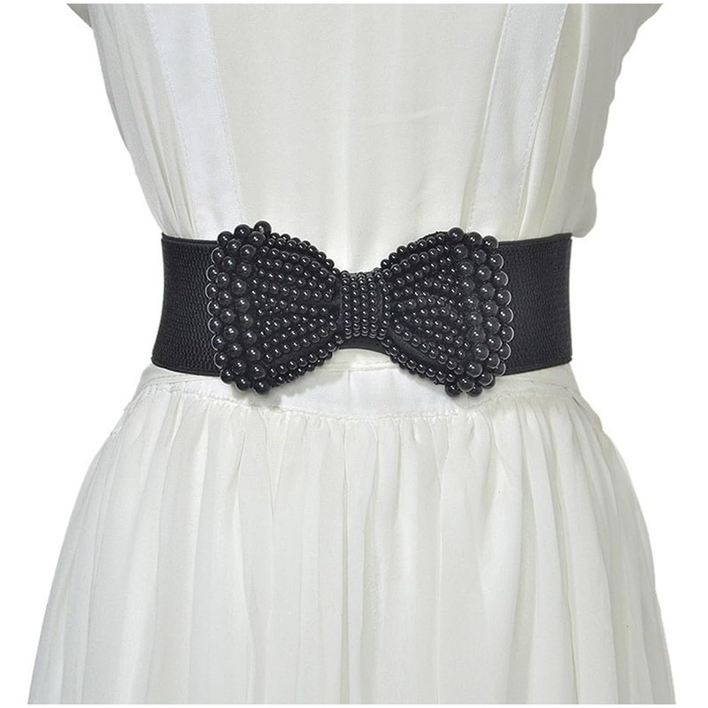 Oyccen Bow Knot Stretch Wide Belt for Women Elastic Dress
