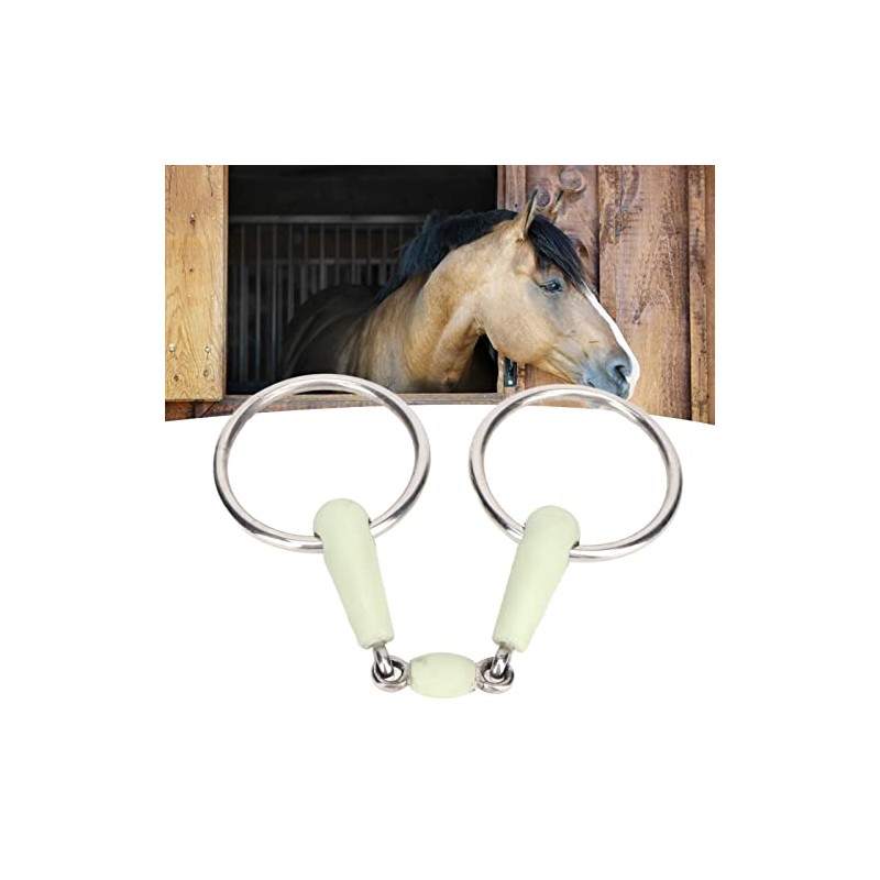 Fabater Ring Snaffle, Stainless Steel Rubber Roller Mouth Snaffle, Apple