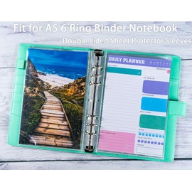 30 Pack 60 Pockets 5.5x8.5” Sheet Protector Sleeves for 6 Ring A5 Binder, A5 Mini 3 Ring Binder, Ultra-Clear Playbill Holder Sleeves, Double-Sided, Top Loading Sheet Protector for Paper Report