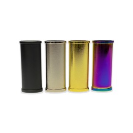 Paquete de 4 fundas para encendedor de metal en blanco, personalizables, reutilizables, para encendedores regulares Bic J6 (arco iris negro plateado dorado)