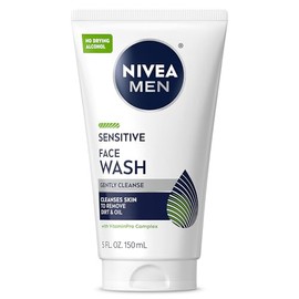 NIVEA Men Limpiador facial sensible, limpia sin secar la piel sensible, botella de 5 onzas líquidas                                                   