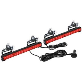 2x16.8 Inch Traffic Advisor Strobe Light Bar 32LED 26 Flash Patterns New Interior Safety Warning Lights Red/BlueLight Color: Red, Rated Power: 36, Beam Angle: Spot