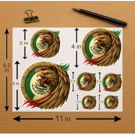 Calendario Azteca con Aguila Aztec Calendar & Eagle Vinyl Sticker Decal Set – Full Color, Laminated, Weatherproof – for Cars, Laptops, Toolboxes, Coolers, and More