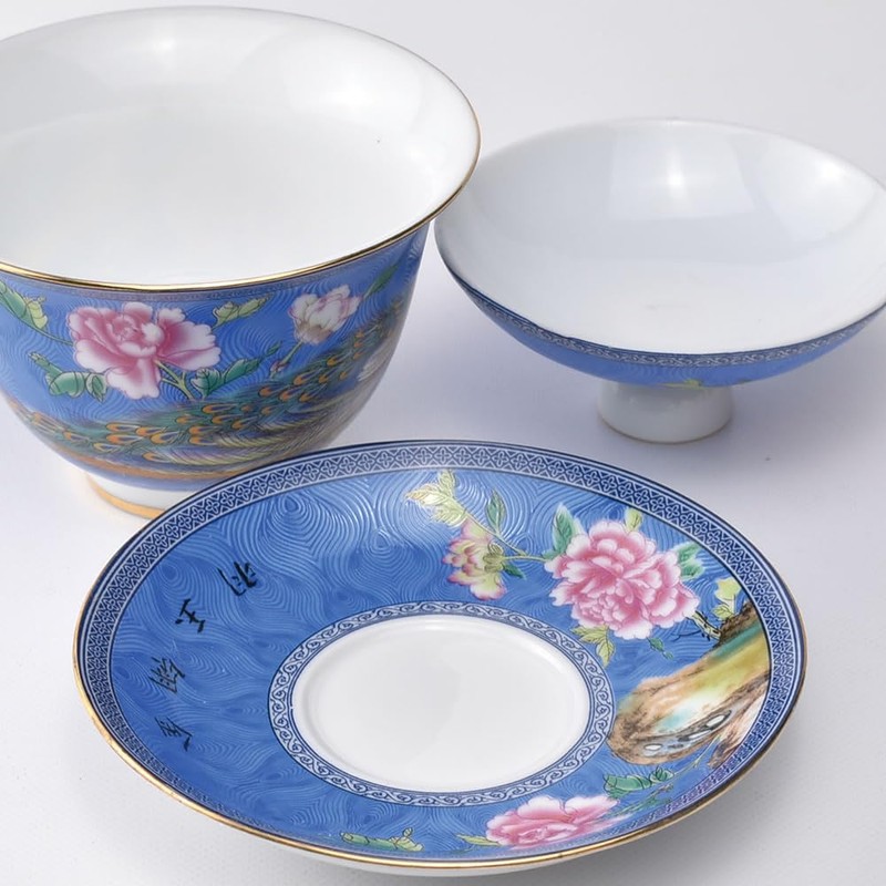 Tenka Tea Ceremony, Gold Painted Enamel Lid Bowl, 6.3 fl