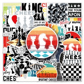 50 Pcs Chess Stickers for Laptop Water Bottles,Bicycle,Skateboard,Computer,Cute Style Decorative Stickers Waterproof Vinyl,Graffiti Stickers for Girls Boys Children Teens