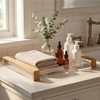 JUIOETUR Acrylic Serving Tray with Wooden Handles, Rectangle