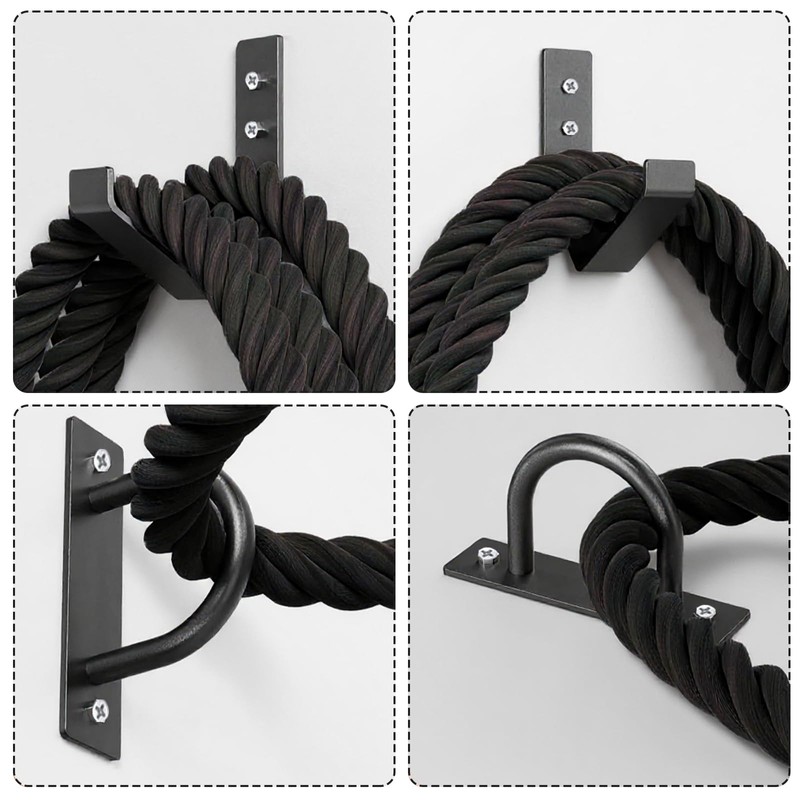 Battle Rope Wall Mount Kit, Heavy Duty Steel Anchor and