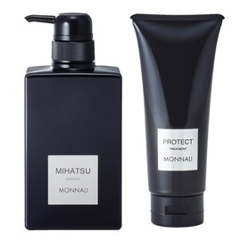 MONNALI Monali Black Series Hair Care Set, Cleansing Shampoo, MIHATSU 11.8 fl oz (350 ml) + Treatment, PROTECT, 7.1 oz (200 g)
