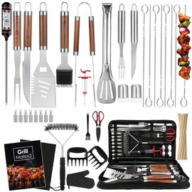 137PCS Griddle Accessories Kit for Blackstone– Stainless Steel Grill Tools for Outdoor Grill with Carrying Bag, Meat Thermometer, Grill Mats for Camping, Backyard & Gifts, BBQ Utensils for Men Women