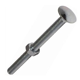 Zinc Plated Coach / Carriage Bolts with Nuts M6 6mm x 20mm (Pack of 10 Cup Square Bolts)