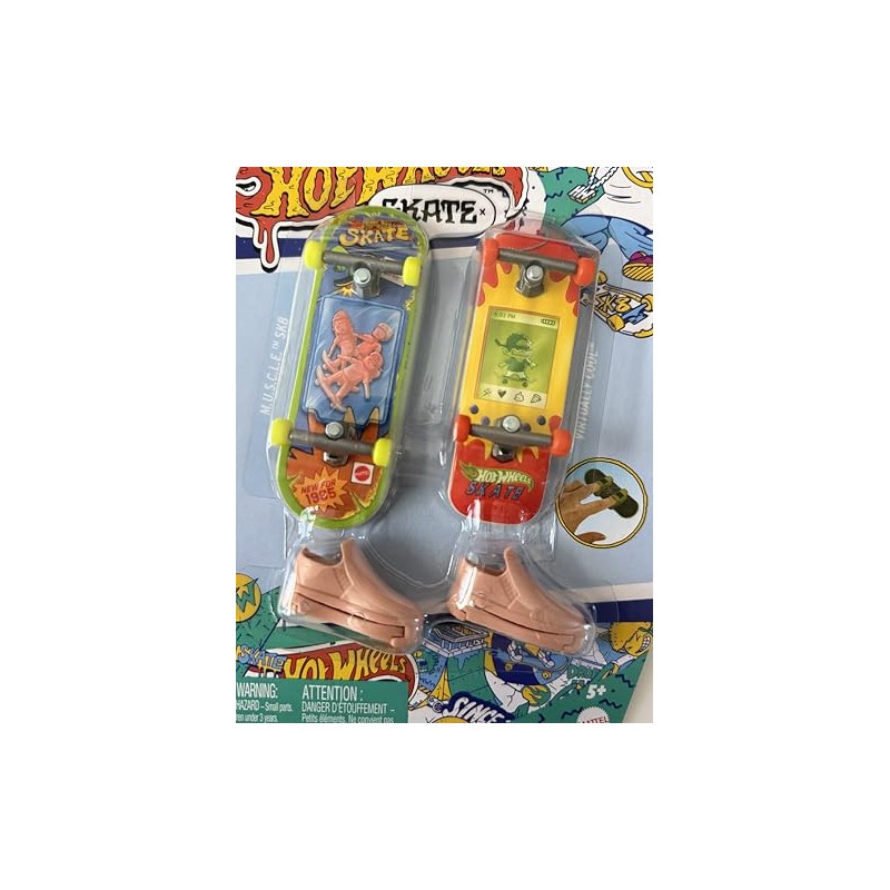 Hot Wheels Skate Miniatur-Finger-Skateboard-Set, 2er-Pack mit Zubehör, Sammlerstück