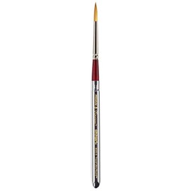 KINGART Premium Finesse 8025-8 ULTRA ROUND Travel Series Watercolor Artist Brush, Synthetic Kolinsky Sable Hair, Short SELF-STORING HANDLE, Watercolor and Oil Paints, Size 8