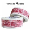 Set 6 Pzs Cinta Adhesiva De Empaque Frágil 48x150 Premium.