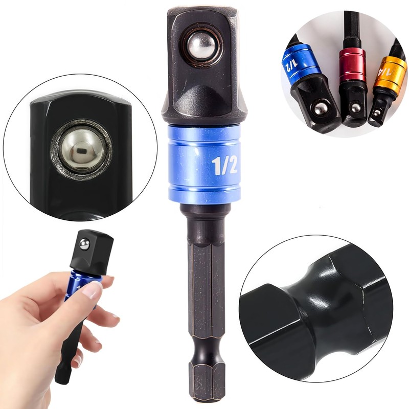 ​​3PCS Impact Driver Socket Adapter Set - 1/4" 3/8" 1/2"