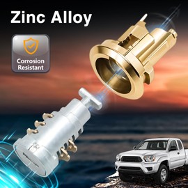 FUSCH Fuel Tank Cap Cover Fuel Door Lock Cylinder W/ 2 Keys Set Compatible with 1995-2004 Toyota Tacoma 2000-2003 Tundra Gas Fuel Filler Lid Cylinder Lock Replace # : 69058-35140