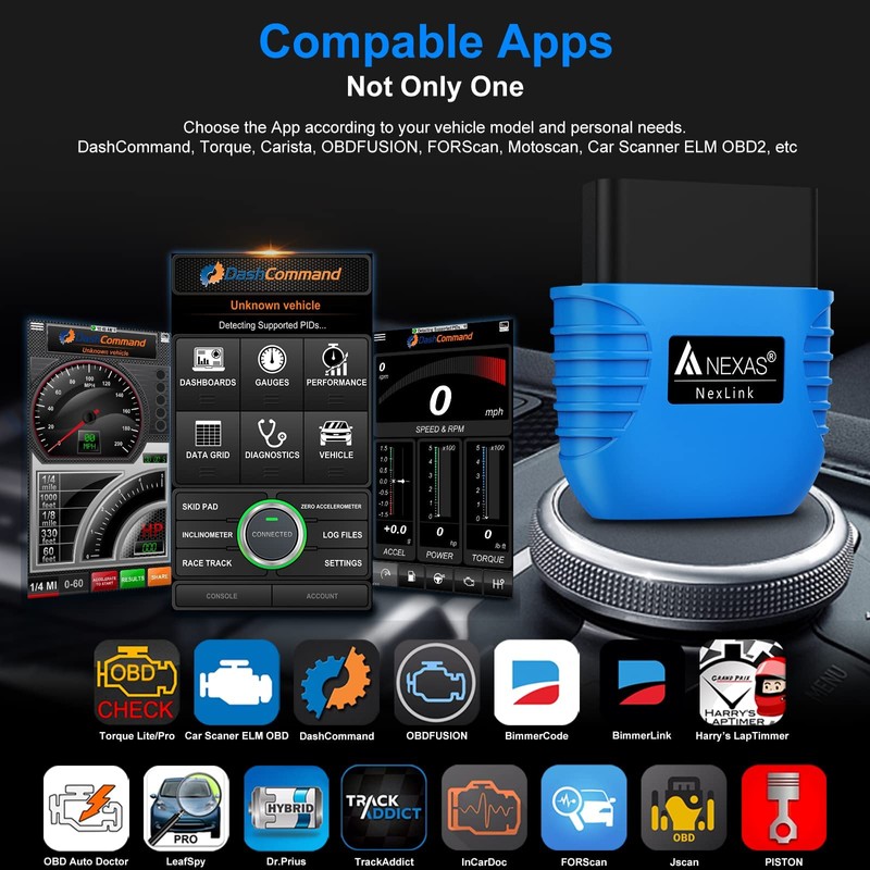 NexLink Bluetooth OBD2 Scanner Check Engine Light Code Reader with