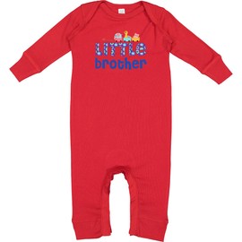 inktastic Blue Toy Train Little Brother Gifts Baby Romper Coveralls 12 Months Red 260b6