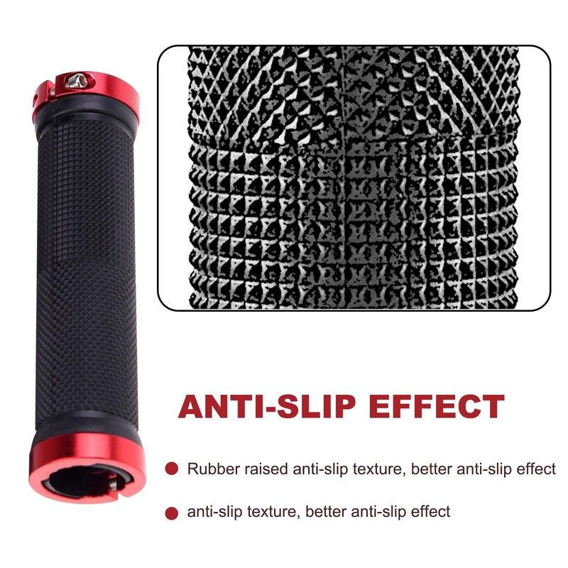 HAPPOW 2Pcs Bike Handlebar Grips,Non-Slip Rubber MTB Grips with Aluminum