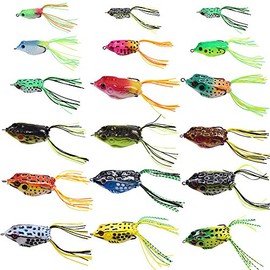 Croch Frog Lures 18pcs Topwater Bass Snakehead Frog Fishing Baits Hook Baits Soft Lures