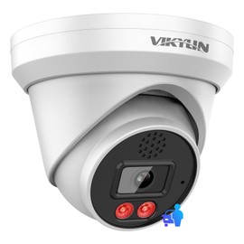 VIKYLIN 6MP IP PoE Camera, Outdoor PoE Security Camera with Motion Detection 2.0, Tripwire, Area Detection, Face Detection, Two-Way Audio, Starlight 98ft IR Night Vision, N Series Upgrade