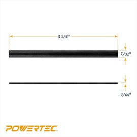 POWERTEC 3-1/4" Tungsten Carbide Planer Blades 10 Pack for Wen 6530, DeWalt DCP580B, Porter-Cable PC70THP, RYOBI P611, Bosch PK2632K, Makita XPK01Z Hand Planer, Replacement TCT Electric Planer Blades