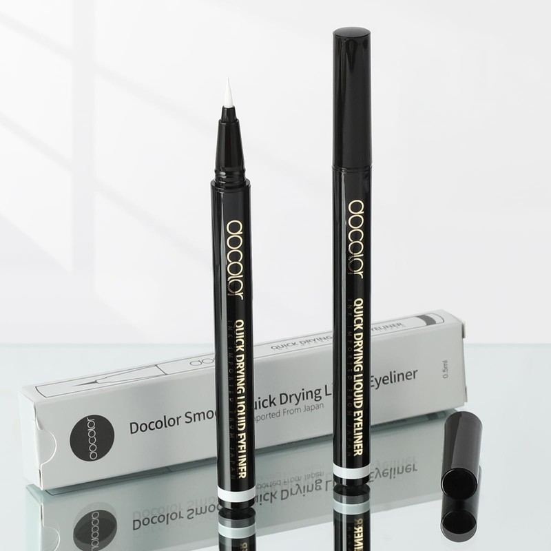 Docolor Ultra Fine Precision White Eyeliner, Professional Liquid Eyeliner, Waterproof