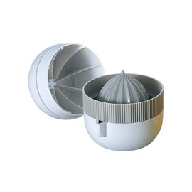 Tiger Crown Juicer and Squeezer, White and Beige, 2.83×3.07 inches, Three-layer Lemon Squeezer, ABS Resin, Manual, with Container and Pouring Spout, 586