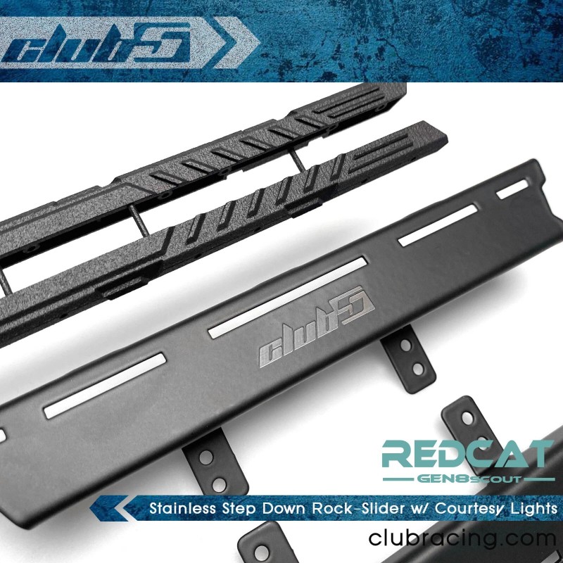 Club 5 Racing Stainless Step Down Rock-Slider w/ Courtesy Lights