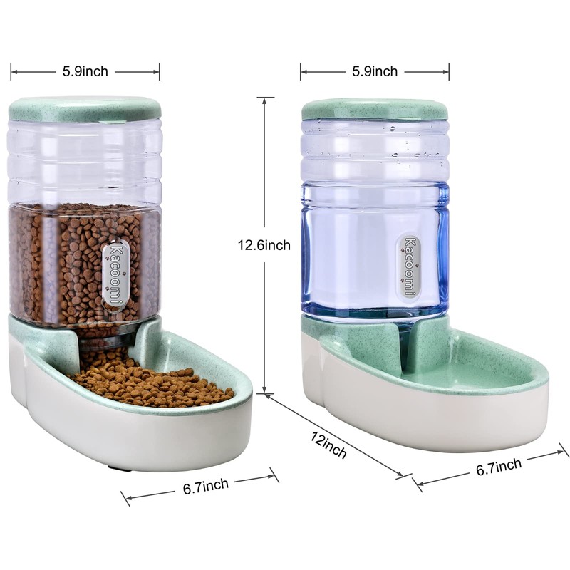 Kacoomi Automatic Dog Cat Feeder and Water Dispenser Gravity Food