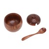 Wood Spice Jar Sugar Bowl Salt Box Seasonings Storage Container