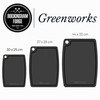 Greenworks Chopping Board Recycled Plastic 30x25cm Green