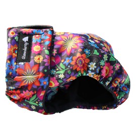 Glenndarcy Female Dog Season Nappy - Waterproof Fabric (Size Medium Pants & 2 washable pads, Daisy)