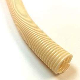 Electriduct 1" Split Wire Loom Tubing Polyethylene Corrugated Flexible Conduit (1 Inch ID) - Beige - 25 Feet