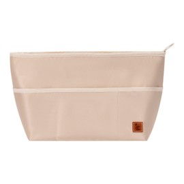 SDANG Purse Organizer Insert with Zipper – Pink Handbag & Tote Bag Organizer | Bag-in-Bag Insert with Pockets for Purses, Totes & Travel (Beige, Large)