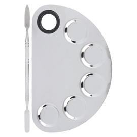 Placa de mezcla de maquillaje cosmético, espátula de nivelación para paleta de mezcla de maquillaje pulida con metal